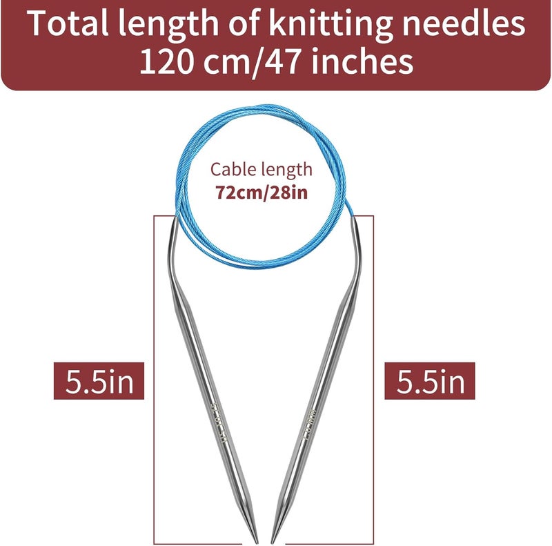 Soosui 7.0 mm Circular Knitting Needles US10.75 |47 inches/120 cm | for Beginners Knitting Shawls, Scarves, Blankets and Other Large Projects! - Image 2